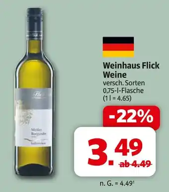 Markant Weinhaus flick weine Angebot