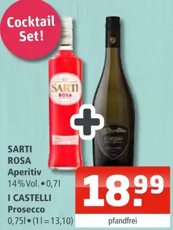 Getränke Oase Sarti rosa aperitiv + prosecco Angebot