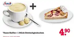 E-Center Scheck-in manufaktur tasse kaffee + 1 stück zwetschgenkuchen Angebot