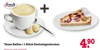 E-Center Scheck-in manufaktur tasse kaffee + 1 stück zwetschgenkuchen Angebot