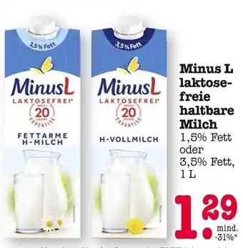 E-Center Minus l fettarme h-milch Angebot