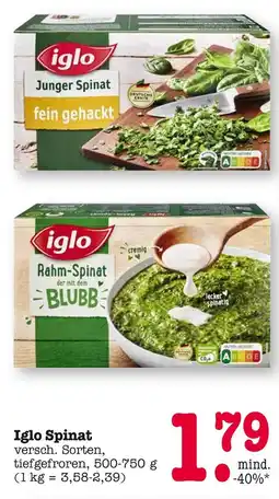 E-Center Iglo junger spinat Angebot