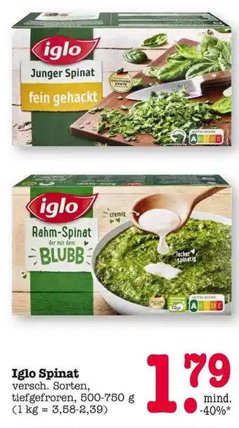 E-Center Iglo junger spinat Angebot