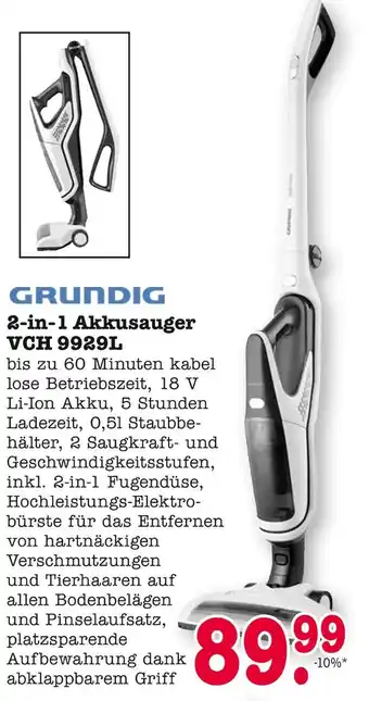E-Center Grundig 2-in-1 akkusauger vch 9929l Angebot