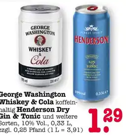 E-Center George washington whiskey & cola Angebot
