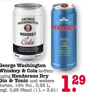 E-Center George washington whiskey & cola Angebot
