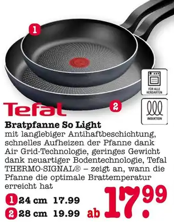 E-Center Tefal bratpfanne so light Angebot