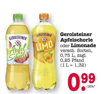 E-Center Gerolsteiner apfelschorle Angebot
