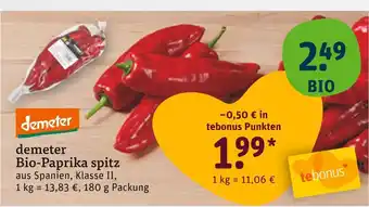 tegut Demeter bio-paprika spitz Angebot