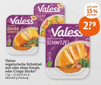 tegut Valess vegetarische schnitzel mit oder ohne gouda oder crispy sticks Angebot
