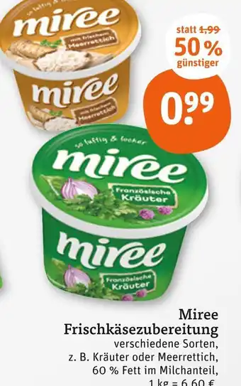 tegut Miree frischkäsezubereitung Angebot