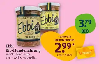 tegut Ebbi bio-hundenahrung rind Angebot
