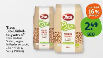 tegut Tress bio-dinkel-teigwaren Angebot