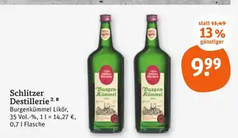 tegut Schlitzer destillerie burgenkümmel likör Angebot