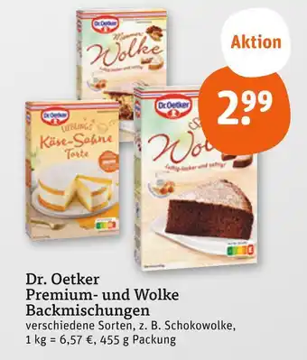 tegut Dr. oetker premium- und wolke backmischungen Angebot