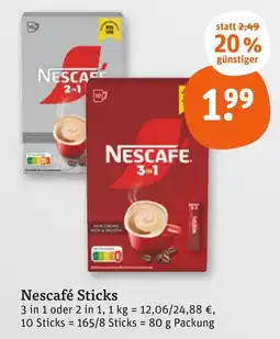 tegut Nescafé sticks 2 in 1 Angebot
