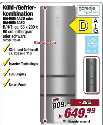Poco Gorenje kühl-/gefrierkombination rm469n4acd oder rm469n4afd Angebot
