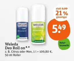 tegut Weleda deo roll on citrus Angebot