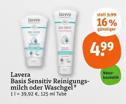 tegut Lavera basis sensitiv reinigungsmilch Angebot
