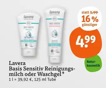 tegut Lavera basis sensitiv reinigungsmilch Angebot