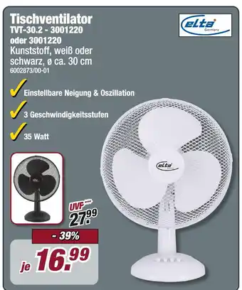 Poco Elta tischventilator Angebot