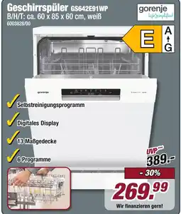 Poco Gorenje geschirrspüler gs642e91wp Angebot