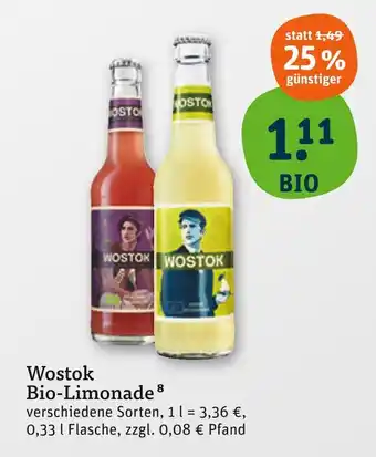 tegut Wostok bio-limonade Angebot