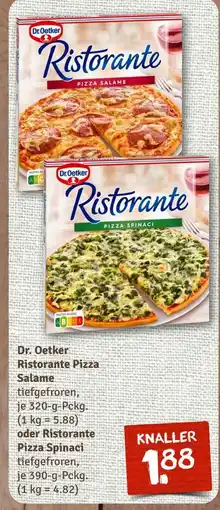 nahkauf Dr. oetker ristorante pizza salame oder ristorante pizza spinaci Angebot