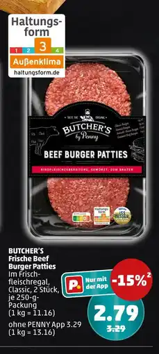 PENNY Butcher's by penny frische beef burger patties Angebot