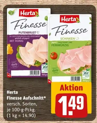 REWE Herta finesse aufschnitt Angebot
