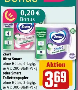 REWE Zewa ultra smart oder smart toilettenpapier Angebot