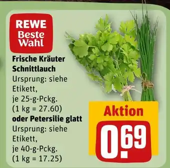 REWE Rewe beste wahl frische kräuter schnittlauch oder petersilie glatt Angebot