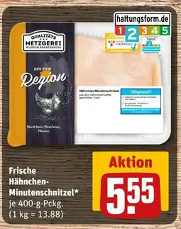 REWE Qualitäts metzgerei wilhelm brandenburg frische hähnchen-minutenschnitzel Angebot