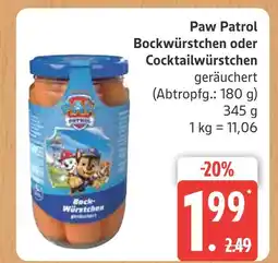 Marktkauf Paw patrol bockwürstchen Angebot