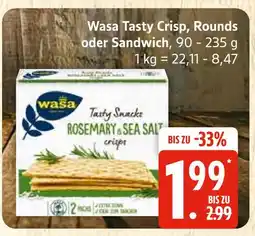Marktkauf Wasa tasty crisp, rounds oder sandwich Angebot