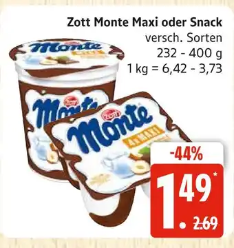 Marktkauf Zott monte maxi Angebot
