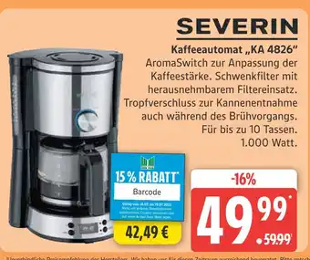 Marktkauf Severin kaffeeautomat „ka 4826“ Angebot