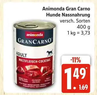 Marktkauf Animonda gran carno hunde nassnahrung Angebot