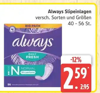 Marktkauf Always slipeinlagen Angebot