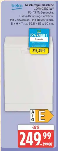 Marktkauf Beko geschirrspülmaschine „dfn04321w“ Angebot