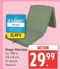 Marktkauf Klapp-matratze Angebot