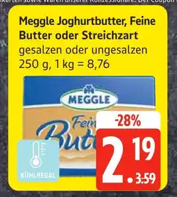 Edeka Meggle joghurtbutter, feine butter oder streichzart Angebot