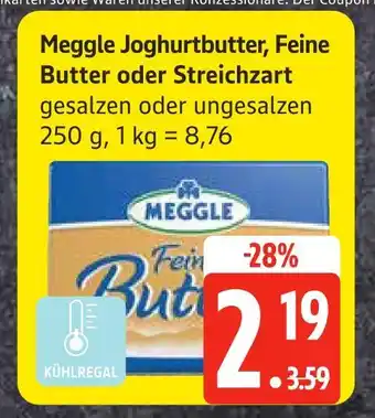 Edeka Meggle joghurtbutter, feine butter oder streichzart Angebot