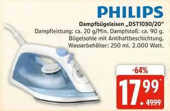 Marktkauf Philips dampfbügeleisen dst1030/20 Angebot