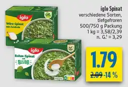 diska Iglo würz-spinat mit zwiebeln Angebot