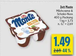diska Zott monte milchcreme & schoko-nuss Angebot