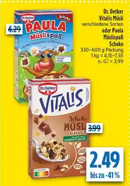 diska Dr. oetker paula müslispaß schoko Angebot