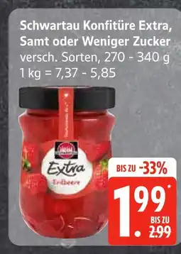 Edeka Schwartau konfitüre extra, samt oder weniger zucker Angebot