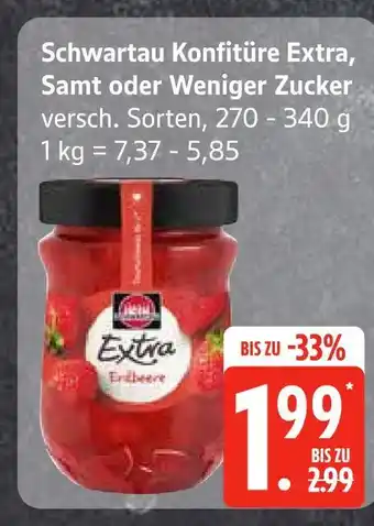 Edeka Schwartau konfitüre extra, samt oder weniger zucker Angebot