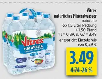 diska Vitrex natürliches mineralwasser naturelle Angebot